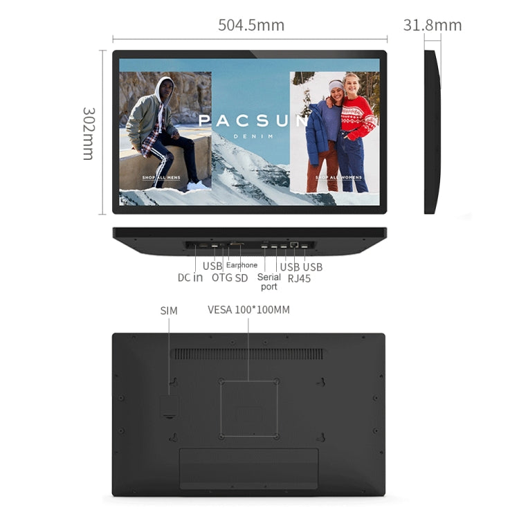 Android 8.1, RK3288 Quad Core Cortex A17 1,8 GHz, supporto Bluetooth/WiFi/scheda SD/OTG