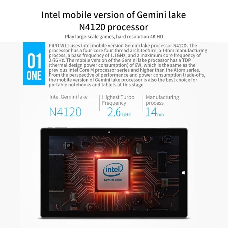 Windows 10, Intel Gemini Lake N4120 Quad Core fino a 2,6 GHz, con penna stilo tastiera non inclusa, supporto WiFi Dual Band e Bluetooth e scheda Micro SD, 8GB+128GB+512GB Not Keyboard