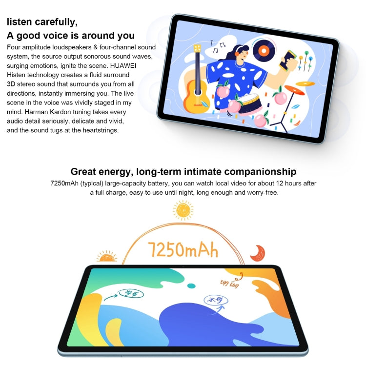 HarmonyOS 2 HUAWEI Kirin 710A Octa Core fino a 2,0 GHz, supporta Dual WiFi, OTG, non supporta Google Play, BAH4-W09 WiFi 6GB+64GB, BAH4-W09 6GB+64GB