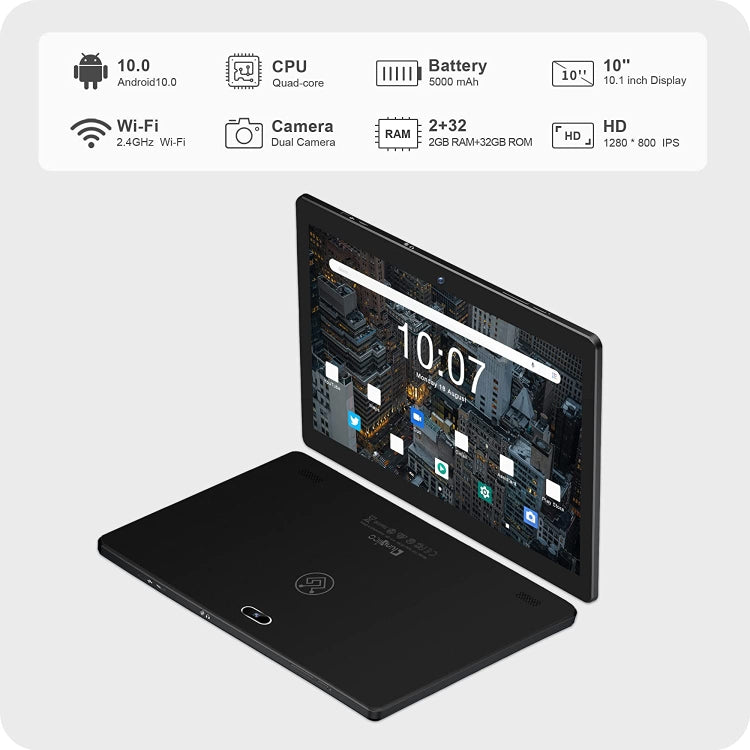 CPU Quad Core Android 10 Allwinner A100, supporto 2.4G WiFi / Bluetooth, versione globale con Google Play, spina USA
