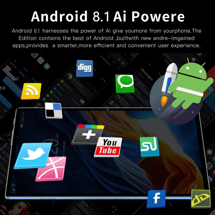 Android 8.1 MTK6750 Octa Core, supporto Dual SIM, Wi-Fi, Bluetooth, GPS