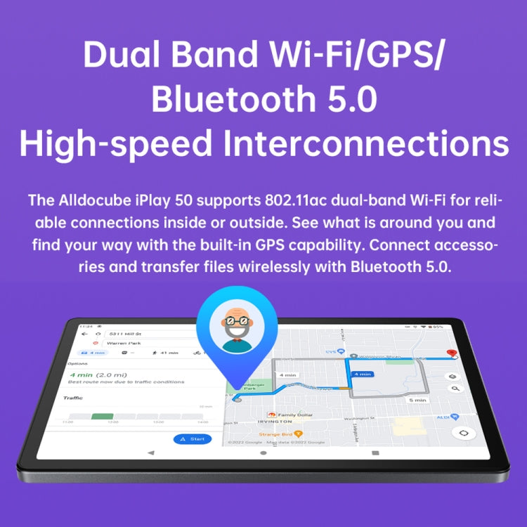 Android 12 UNISOC T618 Octa Core 2.0GHz, supporto GPS e BT e WiFi Dual Band e Dual SIM, iPlay 50 6GB+128GB