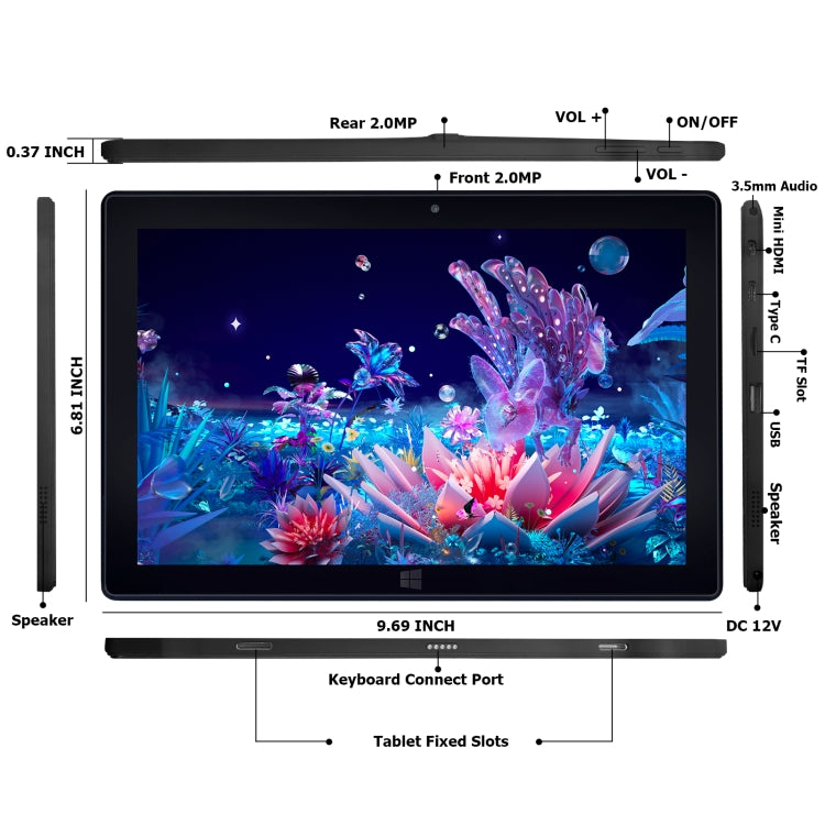 Windows 10, Intel Celeron J4100 Quad Core, supporto TF Card e HDMI e Bluetooth e Dual WiFi, con tastiera, 16GB+256GB with Keyboard