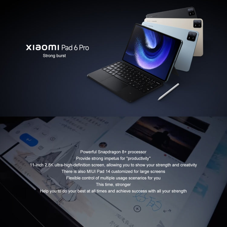 MIUI 14 Qualcomm Snapdragon 8+ 4nm Octa Core fino a 3,2 GHz, fotocamera frontale HD da 20 MP, batteria da 8600 mAh, 8GB+128GB