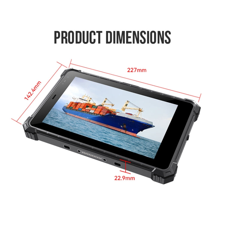IP68 impermeabile antiurto antipolvere, Android 10.0 MT6771 Octa Core, supporto GPS/WiFi/BT/NFC, spina UK, 8 inch 4GB+64GB