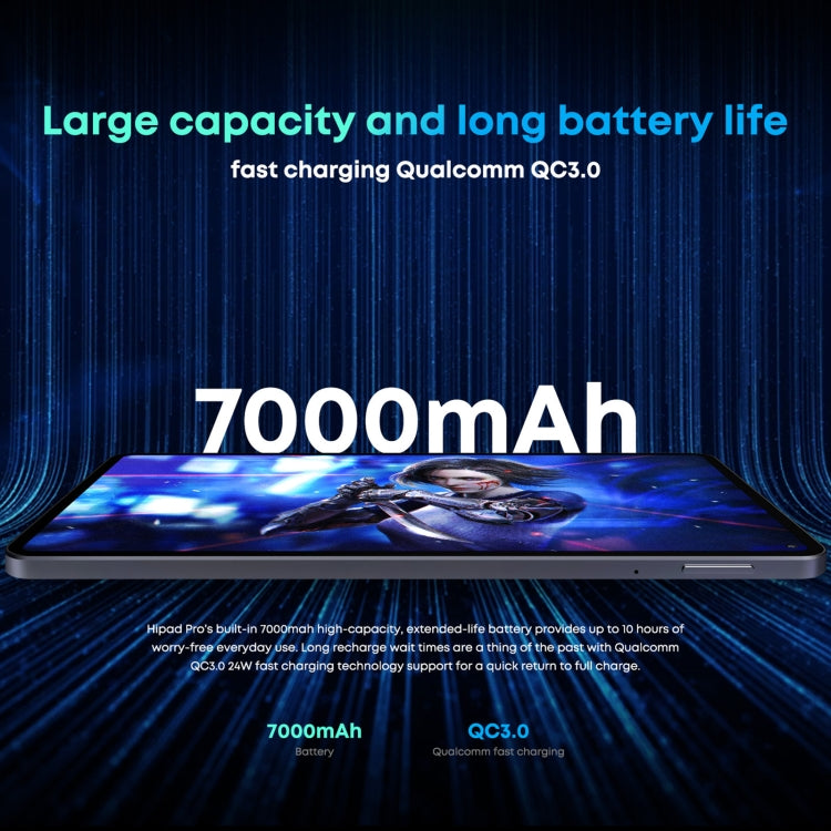 Senza tastiera, Android 11, Qualcomm Snapdragon 662 Octa Core fino a 2,0 GHz, supporto Dual SIM e Bluetooth e WiFi e scheda TF (nero + blu), HiPad Pro 8GB+128GB