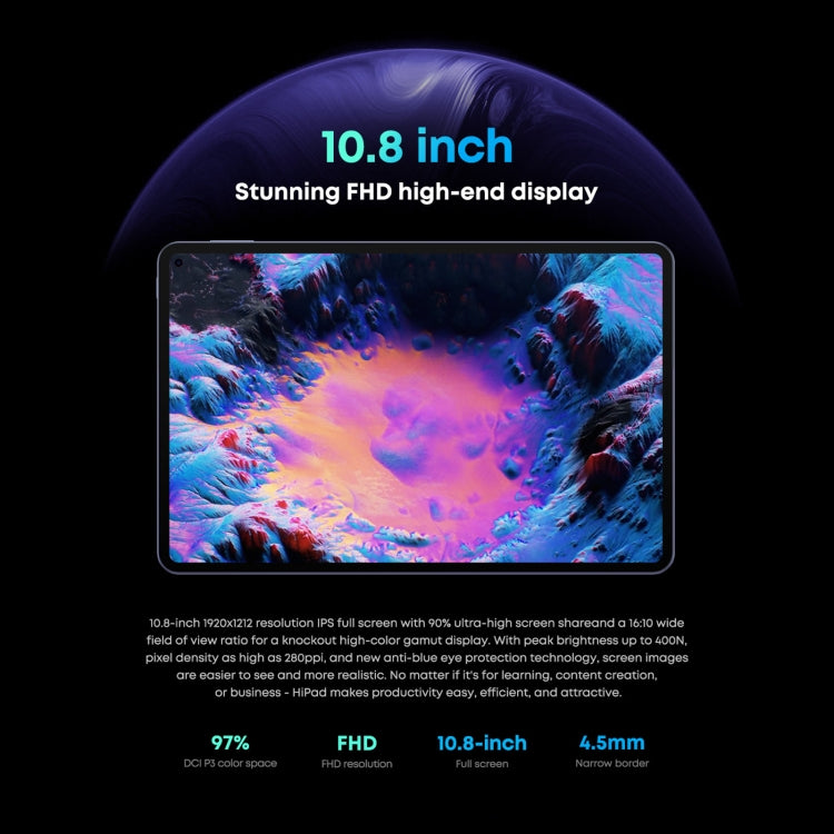 Senza tastiera, Android 11, Qualcomm Snapdragon 662 Octa Core fino a 2,0 GHz, supporto Dual SIM e Bluetooth e WiFi e scheda TF (nero + blu), HiPad Pro 8GB+128GB
