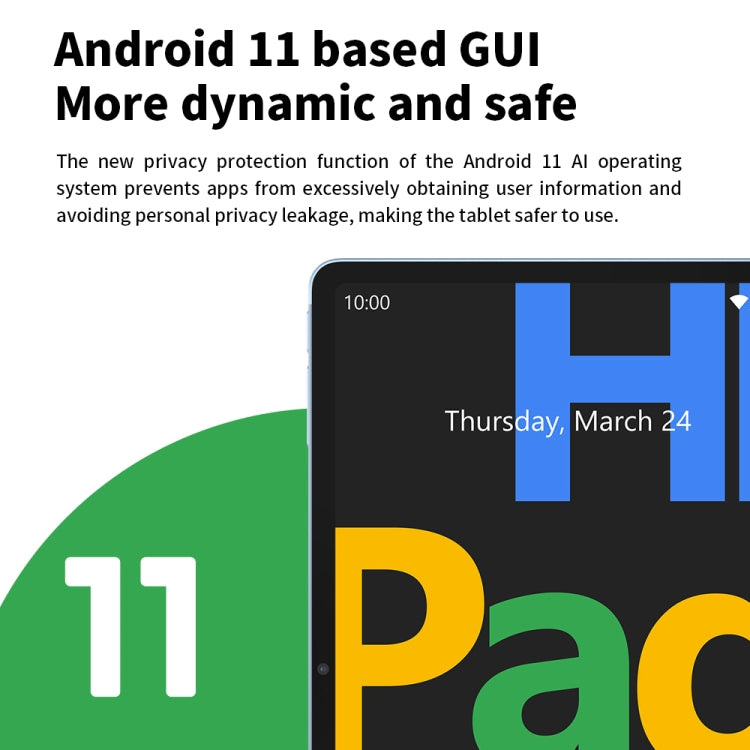 Android 11 Unisoc T618 Octa Core fino a 2,0 GHz, supporto Dual SIM, WiFi e Bluetooth, versione globale con Google Play, presa USA, Hpad1 8GB+128GB, Hpad1 8GB+128GB