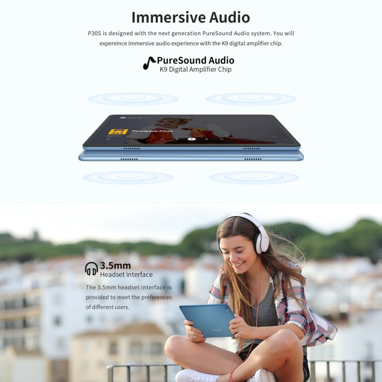 Android 12 MT8183 Octa Core, supporto Dual Band WiFi, Bluetooth e GPS, P30S 4GB+64GB