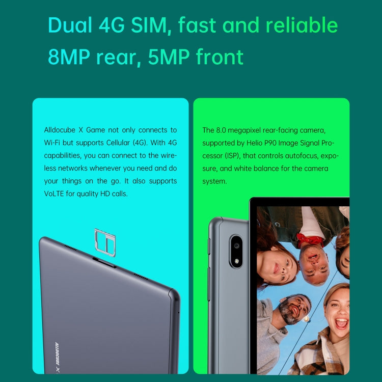 Android 11 MediaTek P90 Octa Core, nessuna tastiera, supporto per scheda TF e WiFi e Bluetooth dual band, spina europea (nero + grigio), X GAME 8GB+128GB