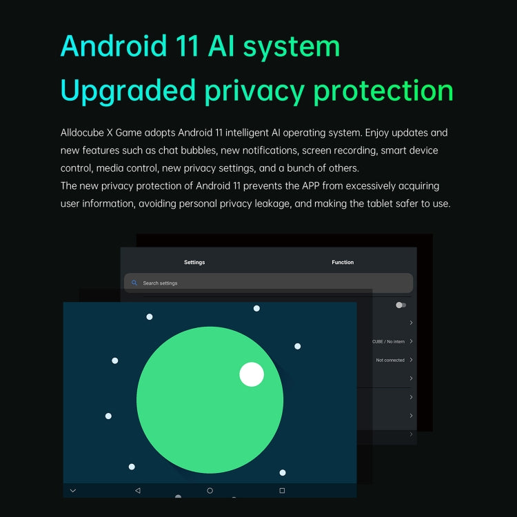 Android 11 MediaTek P90 Octa Core, nessuna tastiera, supporto per scheda TF e WiFi e Bluetooth dual band, spina europea (nero + grigio), X GAME 8GB+128GB