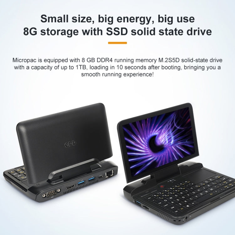 GPD MicroPC Mini Gaming Laptop, 6,0 pollici, 8 GB + 256 GB, Windows 10 Intel Celeron N4120 Quad Core, supporto Dual Band WiFi e Bluetooth e scheda TF, spina UK, MicroPC 8GB+256GB UK