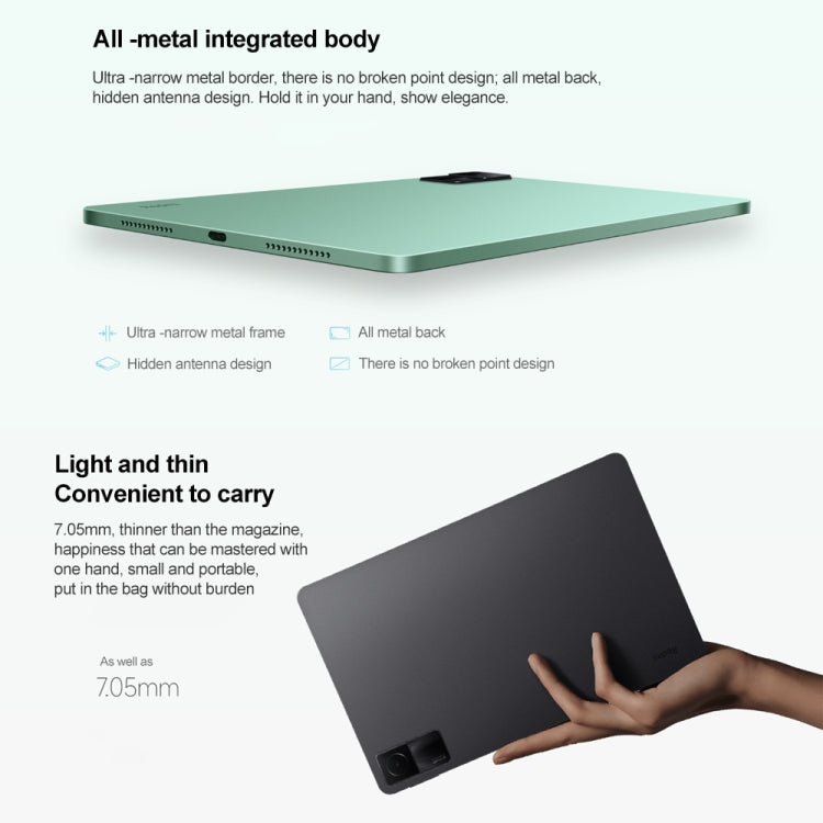 MIUI Pad 13 OS MediaTek Helio G99 Octa Core fino a 2,2 GHz, batteria 8000 mAh, supporto BT WiFi, non supporta Google Play, 4GB+128GB