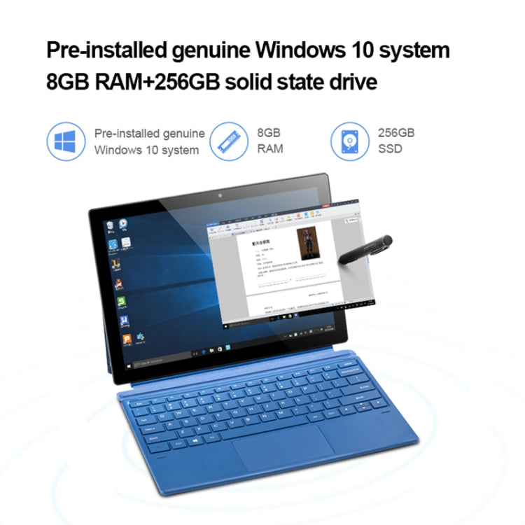 Sistema Windows 10, Qualcomm Snapdragon 850 Octa Core fino a 2,96 GHz, con tastiera e penna stilo, supporto Dual SIM e WiFi dual band, Bluetooth e GPS, spina americana, 8GB+256GB with Keyboard & Stylus Pen