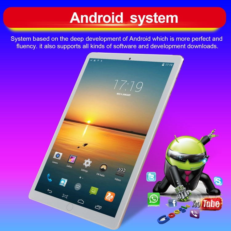 Android 7.0 MTK6735 Quad-core ARM Cortex A53 1.3GHz, Supporto WiFi / Bluetooth / GPS, Spina UE, 2GB+16GB EU Plug