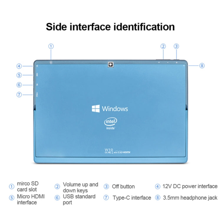 Sistema Windows 10, Intel Gemini Lake N4120 Quad Core fino a 2,6 GHz, con tastiera e penna stilo, supporto Dual Band WiFi e Bluetooth e scheda TF e HDMI, spina americana, W10 with Keyboard&Stylus Pen