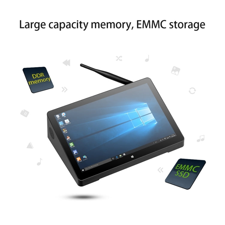Windows 10 Intel Celeron J4125 Quad Core fino a 2,7 GHz, supporto WiFi e BT e scheda TF e HDMI e RJ45, spina americana, H10PRO 16GB+128GB+256GB
