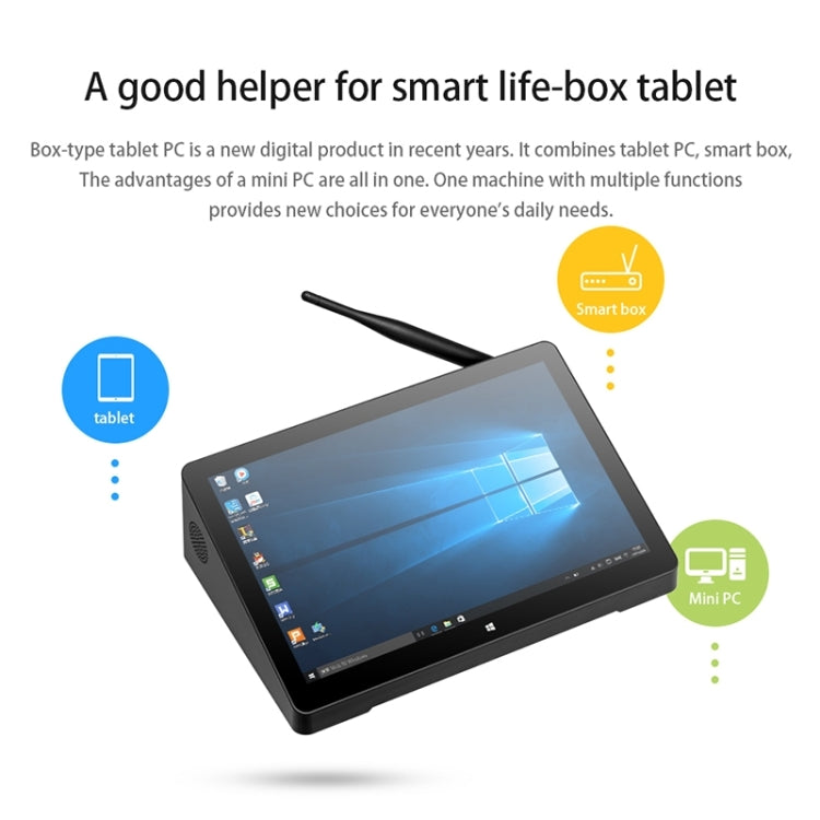 Windows 10 Intel Celeron J4125 Quad Core fino a 2,7 GHz, supporto WiFi e BT e scheda TF e HDMI e RJ45, spina americana, H10PRO 16GB+128GB+256GB