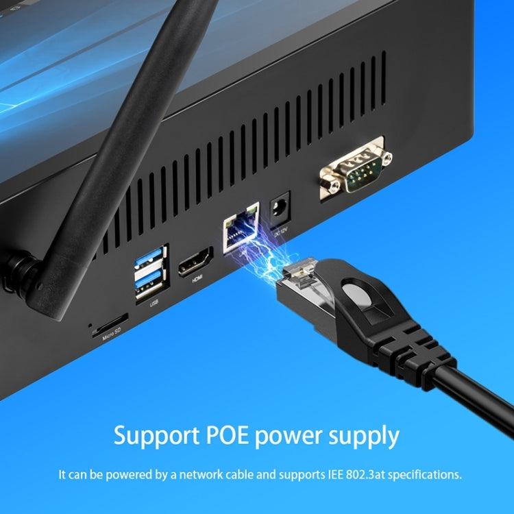 Windows 10 Intel Celeron J4125 Quad Core fino a 2,7 GHz, supporto WiFi e BT e scheda TF e HDMI e RJ45, spina americana, H10PRO 16GB+128GB+256GB