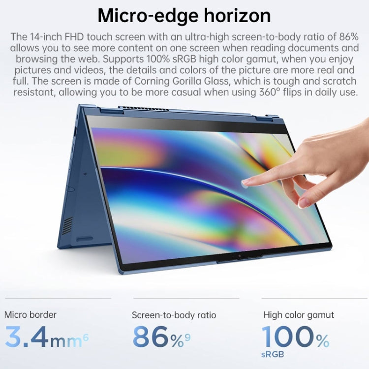 Windows 10 Professional Edition, Intel Core i5-1135G7 Quad Core fino a 4,2 GHz, supporto WiFi 6, Bluetooth e HDMI, spina americana (blu), Yoga 1JCD Core i5