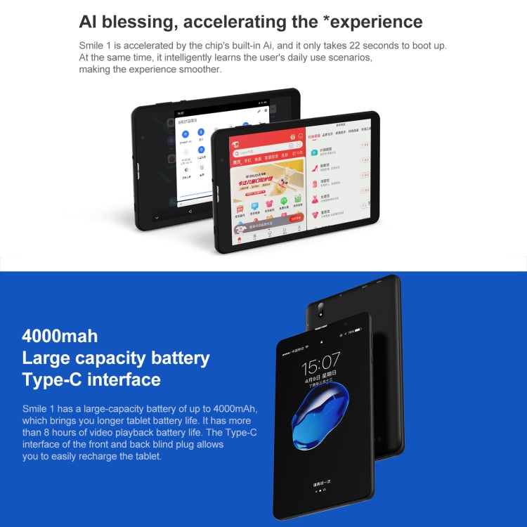Android 11 Unisoc T310 Quad Core fino a 2,0 GHz, supporto Bluetooth e WiFi e sensore G, GPS e OTG