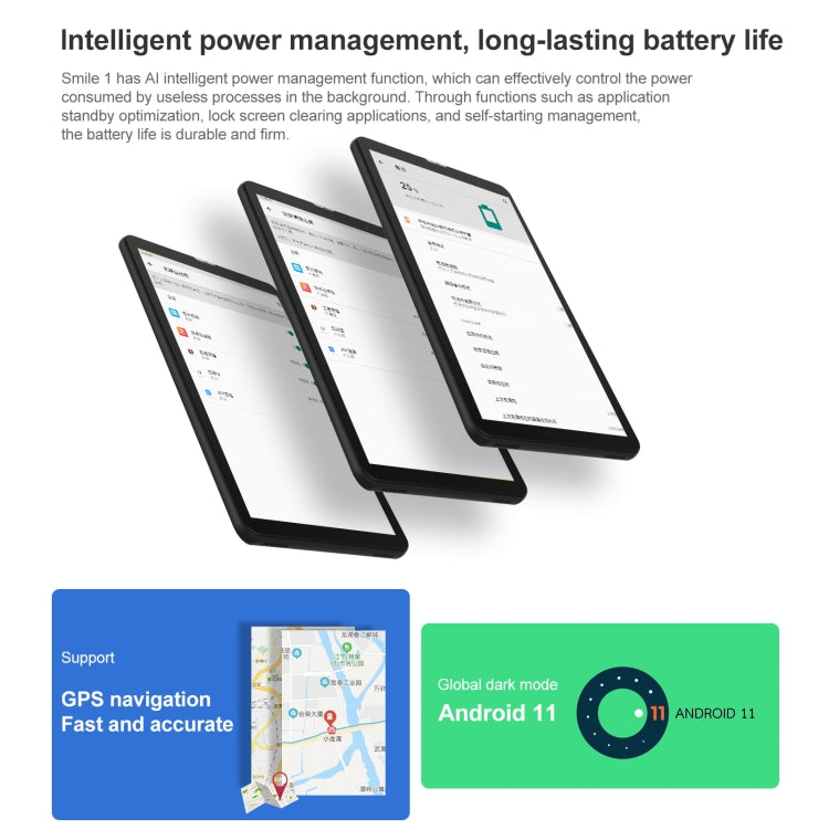 Android 11 Unisoc T310 Quad Core fino a 2,0 GHz, supporto Bluetooth e WiFi e sensore G, GPS e OTG