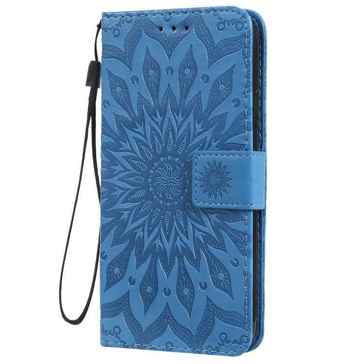 Per iPhone 11 Custodia in pelle PU a vibrazione orizzontale con motivo a girasole con stampa pressata, con supporto e slot per schede e portafoglio e cordino, For iPhone 11