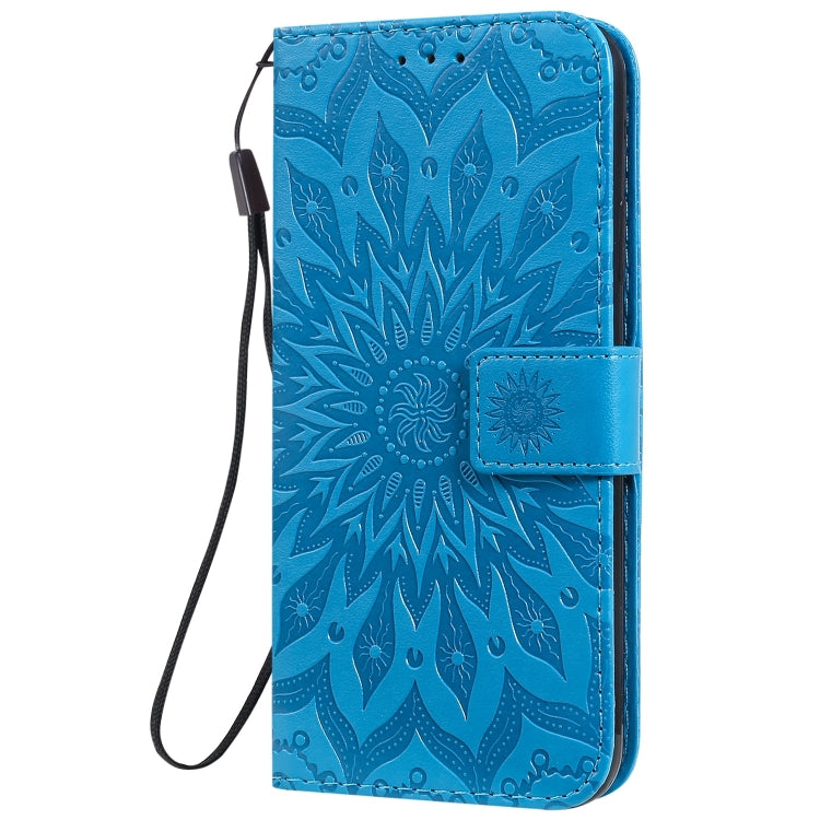 Per iPhone 11 Pro Max Stampa pressata Custodia in pelle PU a vibrazione orizzontale con motivo a girasole, con supporto e slot per schede e portafoglio e cordino, For iPhone 11 Pro Max