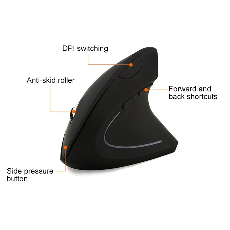 Versione a batteria Mouse wireless Mouse ottico verticale da 2,4 GHz, Battery Version (Black), Battery Version (White)
