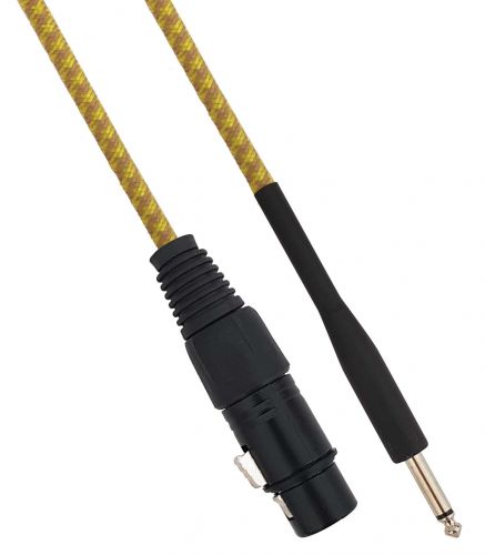 Cavo XLR Cannon femmina a Jack 6.35 maschio 3 metri Mono - Giallo/Marrone