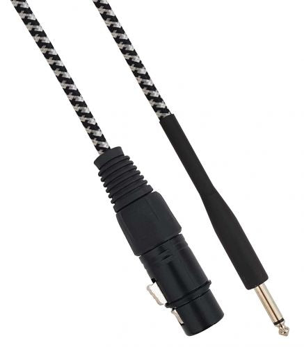 Cavo XLR Cannon femmina a Jack 6.35 maschio 3 metri Mono - Bianco/Nero