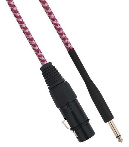 Cavo XLR Cannon femmina a Jack 6.35 maschio 3 metri Mono - Bianco/Fucsia