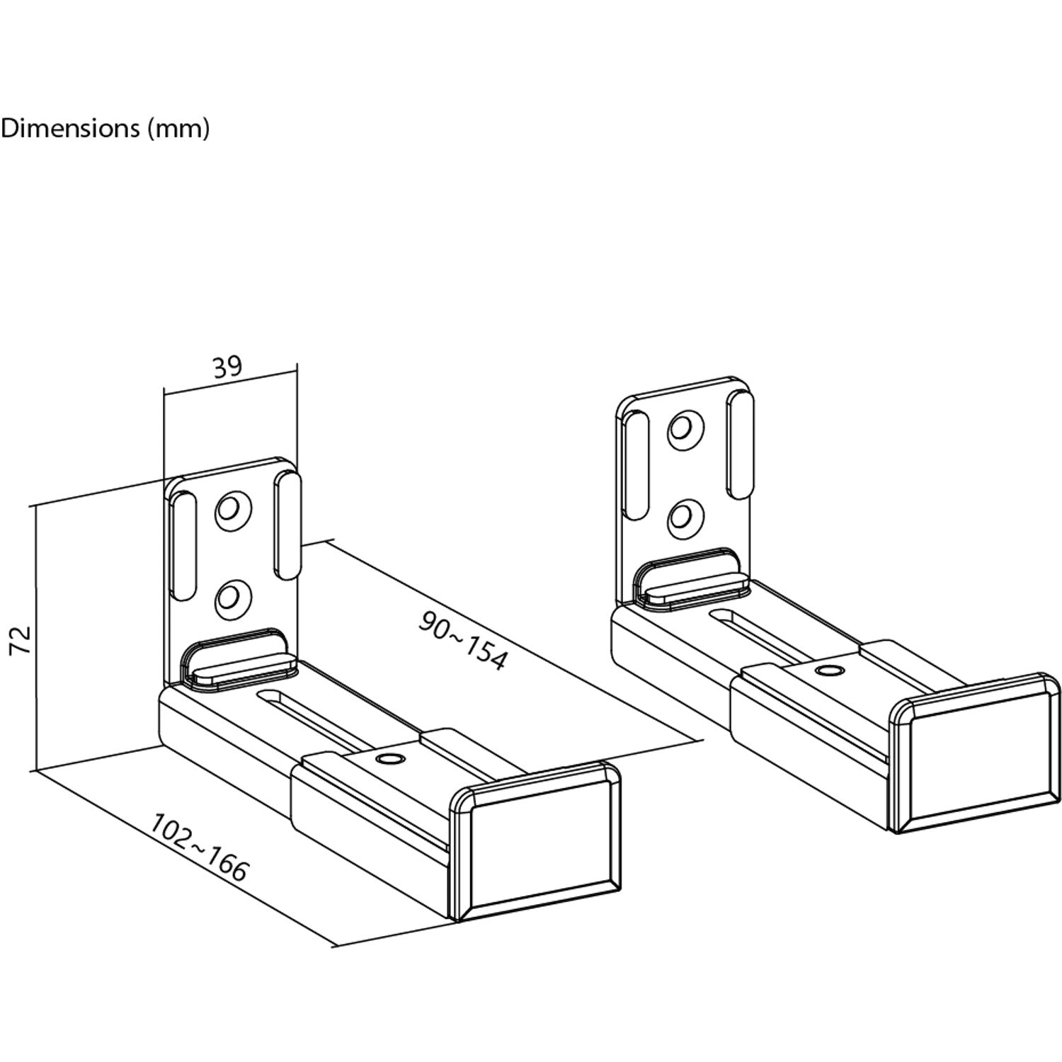 Supporto universale a parete per soundbar Goobay nero