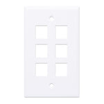 Placca per frutti keystone 6 posti bianca Intellinet 766623163323 163323 02270