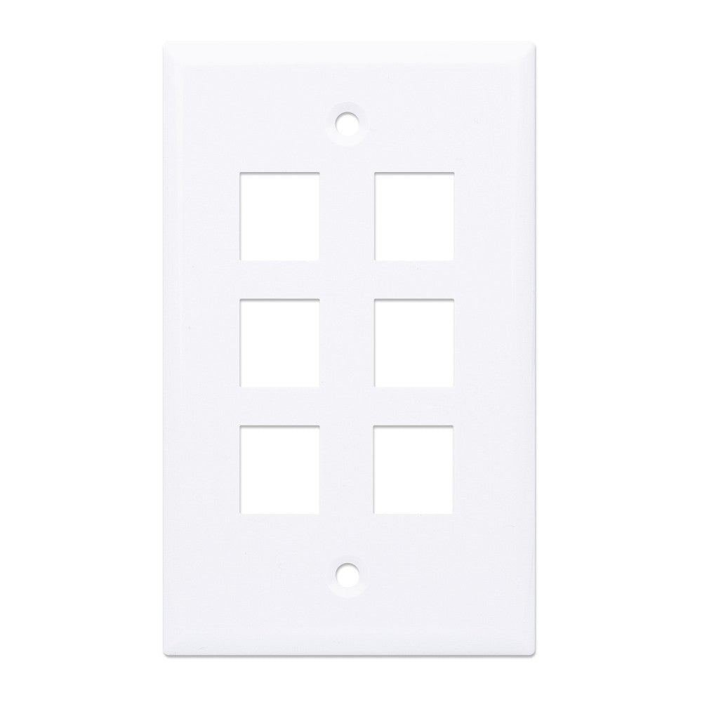 Placca per frutti keystone 6 posti bianca Intellinet 766623163323 163323 02270