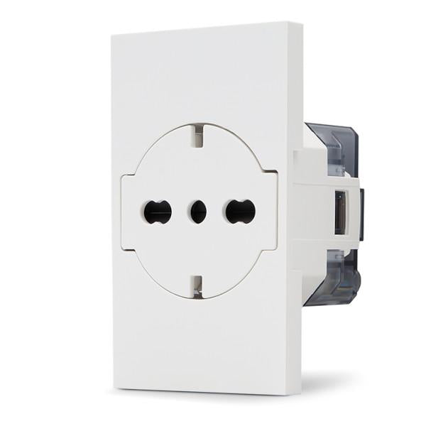Presa 2P+T 16A bipasso Schuko bianca linea ZEN MAPN214B 0793541341373 02288