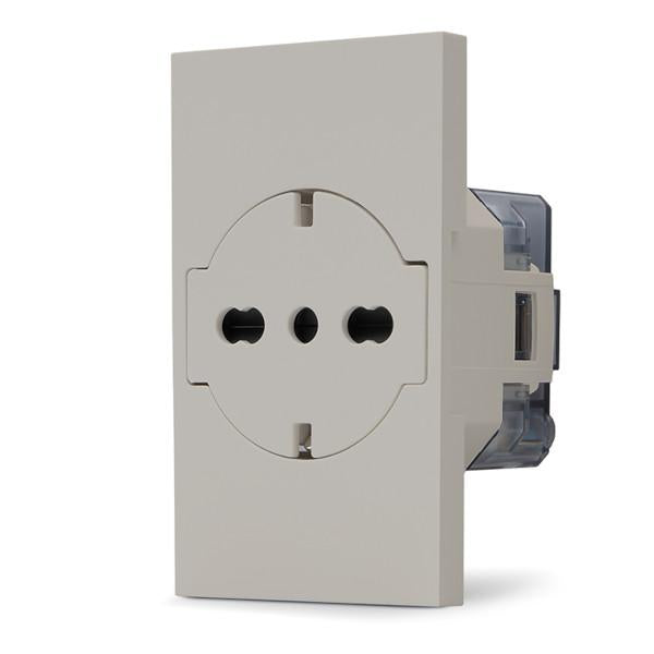 Presa 2P+T 16A bipasso Schuko sabbia linea ZEN MAPN214S 0793541341533 02312