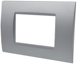 Placca 3 posti argento Soft Touch compatibile Living International
