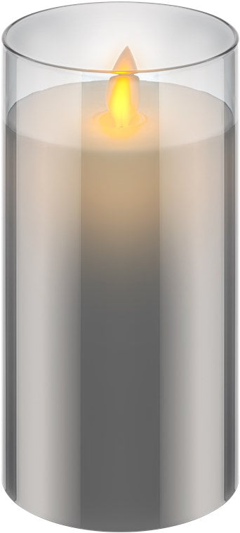 Candela LED in vera cera in vetro 75 x 15 cm