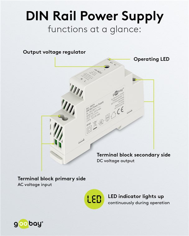 Alimentatore per guida DIN 5 VDC 2,4A 12 W 59574 4040849595745 F1672