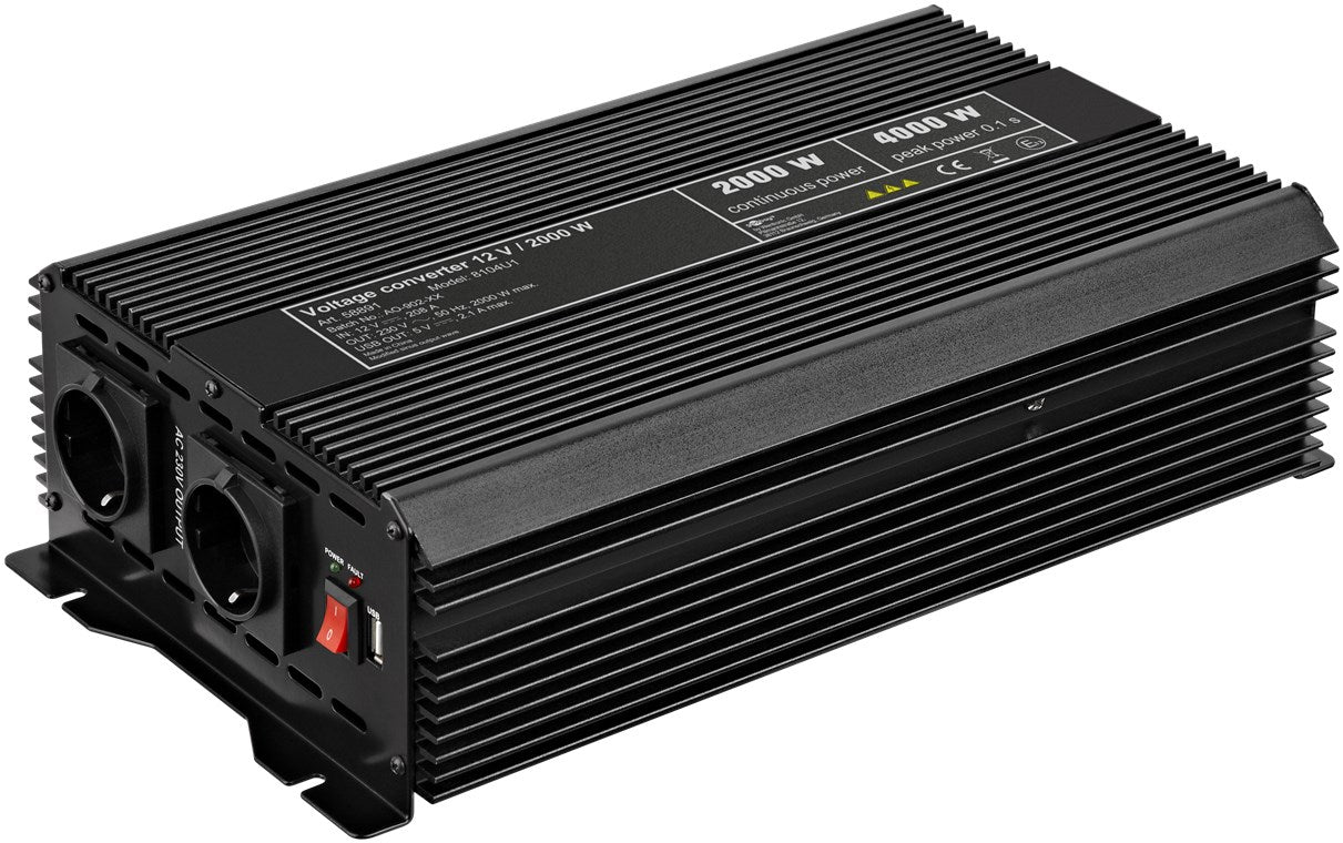 Inverter Soft Start Onda Sinusoidale Modificata DC/AC 12 V - 230 V/2000 W USB