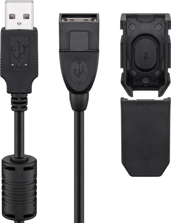 Cavo prolunga USB tipo A 2.0 con clip di sicurezza nero