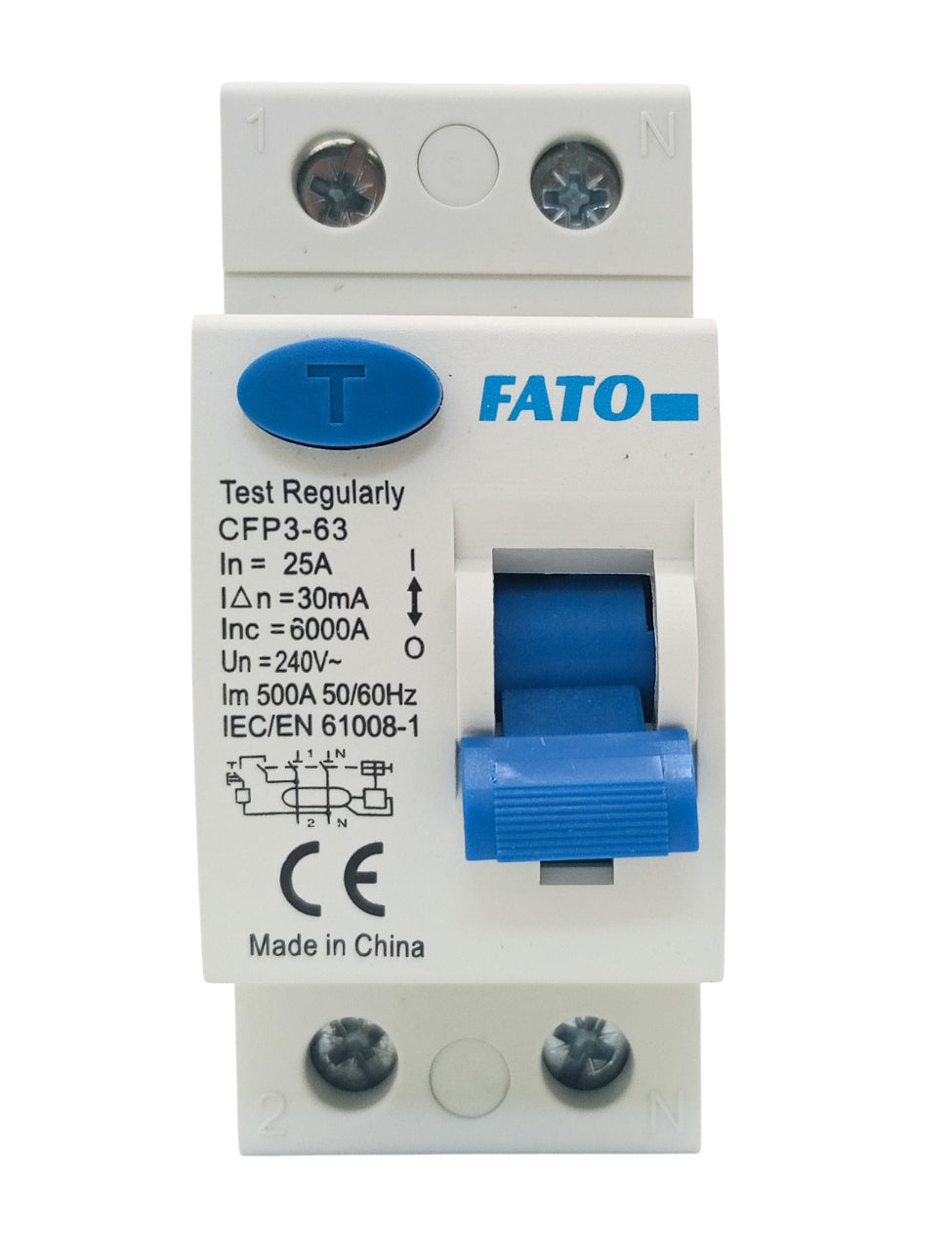 Interruttore magnetotermico differenziale 2 Poli 25A 30mA FATO E9260 CFP3-63 053323555995