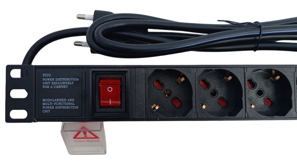 Multipresa 8 posti spina europea per armadio rack 19" con interruttore luminoso EL-LDM-PDU-16A 8053323556336