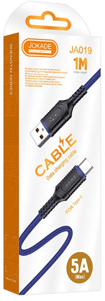 Cavo per ricarica e sincronizzazione type C 1m 5A blu JA019 6921042127538 F4410