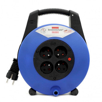 Vario Line cable reel 4-way black/blue 15.0 m H05VV-F 3G1.5 TYPE E