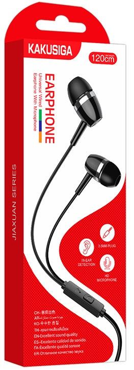 Cuffie auricolari con microfono 1.2m jack audio 3.5mm nere KSC-659