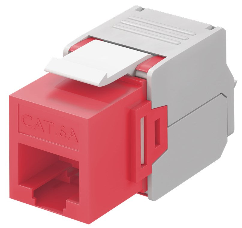 Modulo Keystone RJ45 CAT 6A UTP 165 mm di larghezza tipo coccodrillo morsettiera per montaggio IDC senza attrezzi rosso