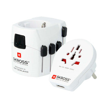 The powerful 3-pole world travel adapter for travelers from all over the world with USB port