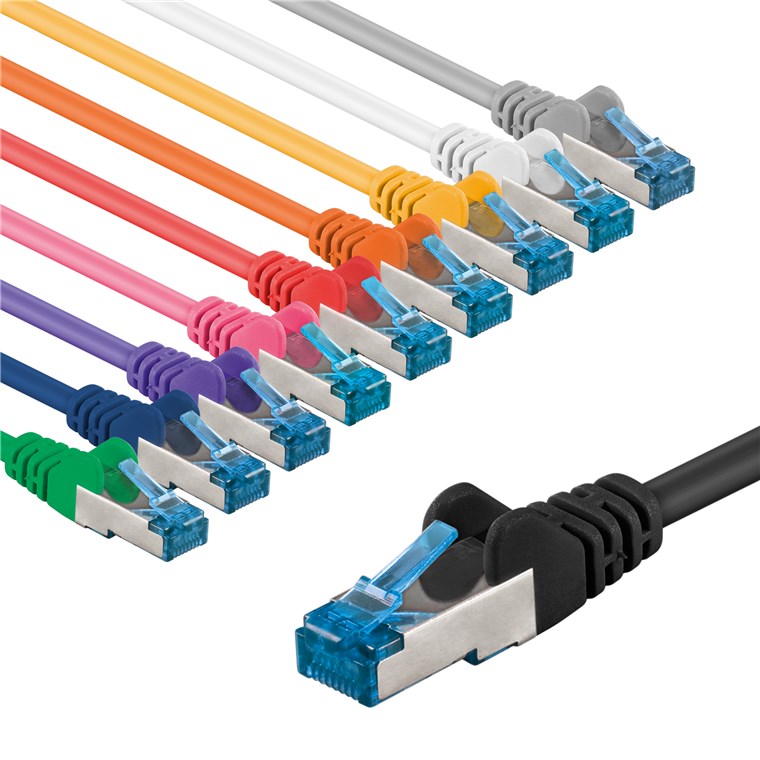 CAT 6A cavo patch S/FTP PiMF 1 m kit di 10 colori